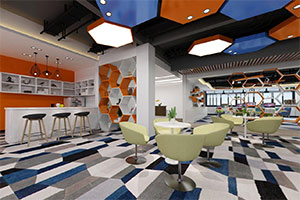 700方辦公室裝修設(shè)計(jì)全景效果圖