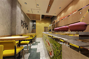 時尚簡餐餐飲店裝修設計全景圖