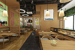 老鴨煲中式餐飲店裝修設(shè)計(jì)全景圖