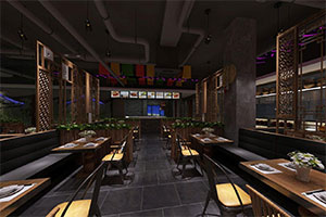 大型工業(yè)風(fēng)餐飲店裝修設(shè)計全景案例
