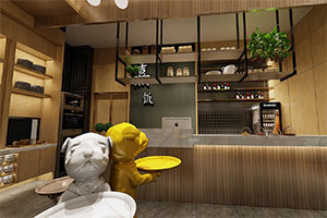 現代工業風餐廳裝修設計全景案例